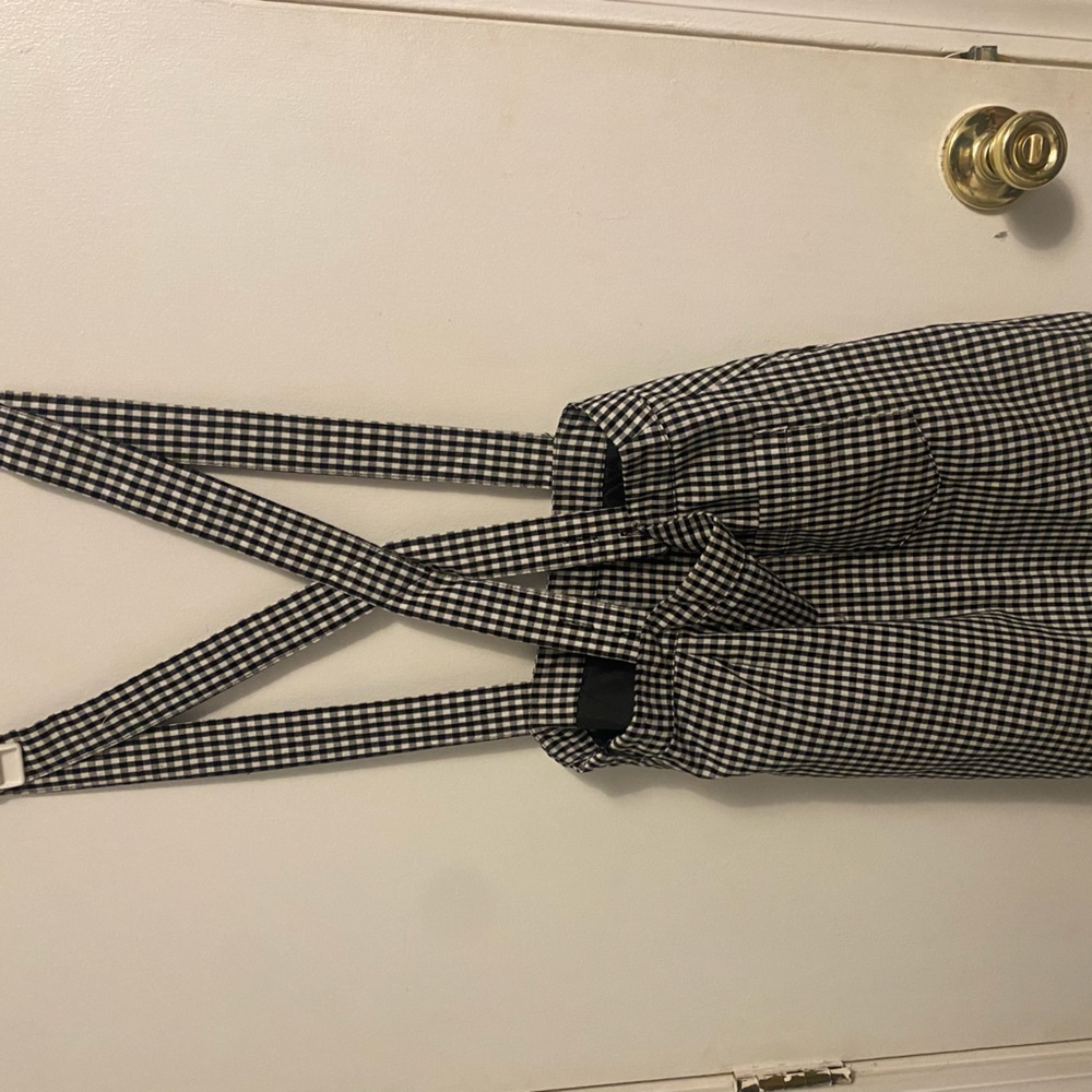 Black and white shirt overalls
